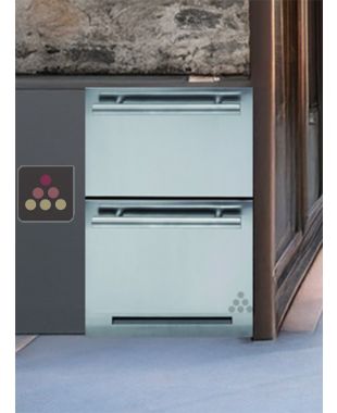 Drawer trimode built-in refrigerator or freezer with with customizable facade pannel FHIABA