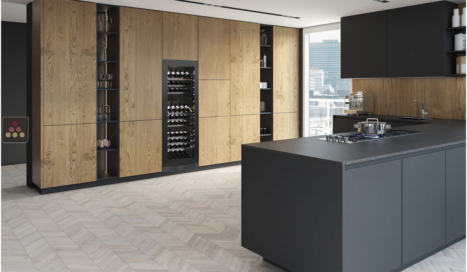 Built-in 3 temperature wine cabinet for service