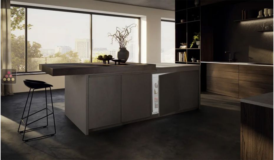 Mini fridge : can be fitted under counter with decorative panel coverable - 127 Litres