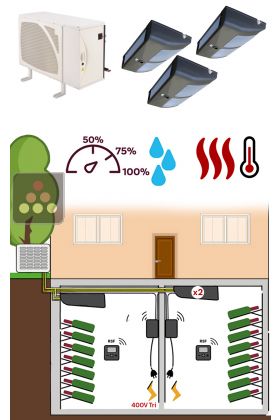 Air conditioner for wine cellar up to 6140W / 12°C with triple ceiling evaporator with cold and humidifier - Specific version