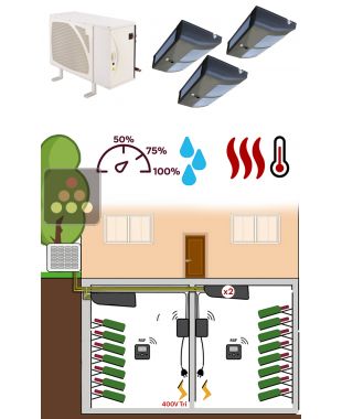 Air conditioner for wine cellar up to 6140W / 12°C with triple ceiling evaporator with cold and humidifier - Specific version FRIAX
