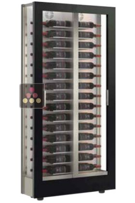 Wine display cabinet - Pro - 3 glazed sides - Flat frame -  Horizontal display - 38cm deep