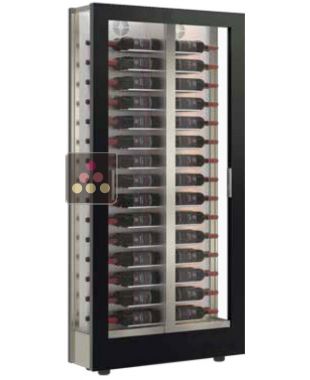 Wine display cabinet - Pro - 3 glazed sides - Flat frame -  Horizontal display - 38cm deep CALICE DESIGN