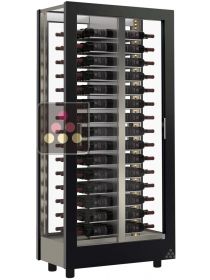 Wine display cabinet-Pro- 4 glazed sides  - Without cladding - Horizontal bottles CALICE DESIGN