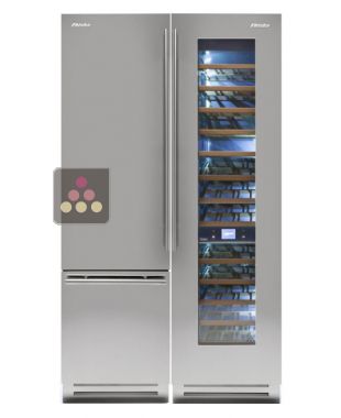 Combined 328L fridge/freezer and 2-temperature serving and storage wine cellar FHIABA