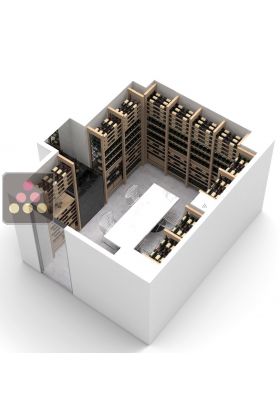 Personalised wood and metal cellar fittings for 1137 bottles - Wood system