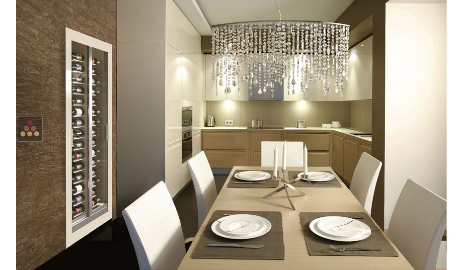 Built-in wine cabinet - Flat frame - Horizontal bottles - 38cm deep