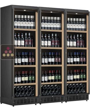 Built-in combination of 3 conservation or service wine cabinet - Vertical bottles CALICE