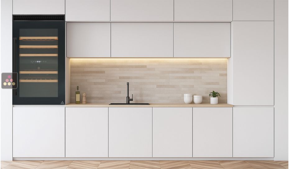 Built-in dual temperature wine cabinet for conservation or/and service