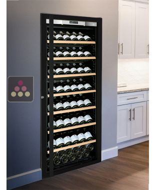 Built-in single temperature wine ageing or service cabinet - Full Glass door - Inclined bottles TRANSTHERM