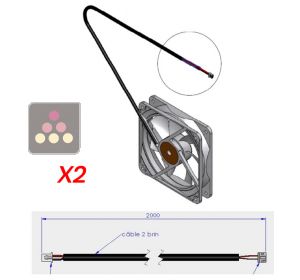 Two hot air extraction fans for built-in wine cabinet TRANSTHERM
