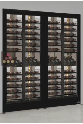 Built-in combination of two display cabinets - Mixed shelves