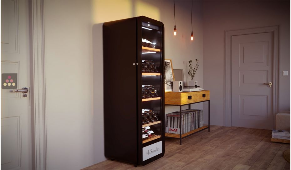 Single-temperature wine cabinet for service or storage