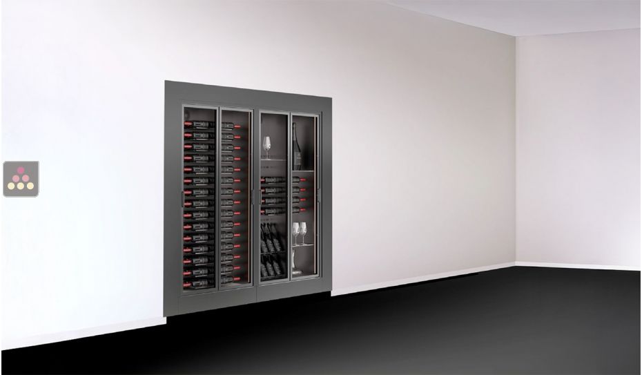 Built-in combination of 2 multi-temperature wine display cabinet  - Home - Frame - Mixte bottles - 36cm deep