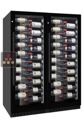 Combination of 2 single temperature wine service or storage cabinets