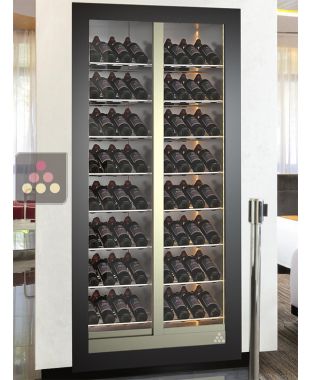 Built-in wine cabinet - Home - Flat frame - Inclined bottles CALICE DESIGN