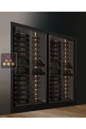 Built-in combination of two wine display cabinets - Pro - Mixt equipment - FIT frame