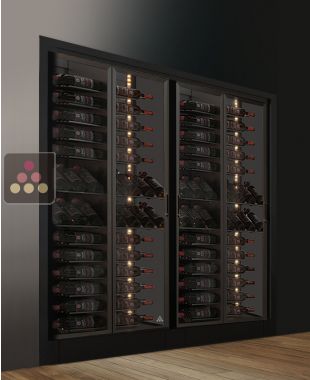 Built-in combination of two wine display cabinets - Pro - Mixt equipment - FIT frame CALICE DESIGN
