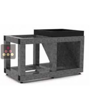 Aluminum stand for elevated installation for standard wine display - D520mm - Central installation  CALICE DESIGN