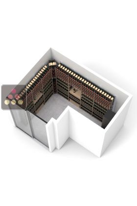 Wood and metal cellar rack for 994 bottles - Specific manufacturing - Essentiel Wood