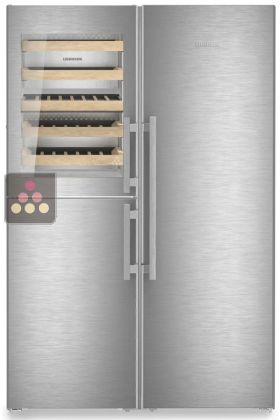 Stainless steel combined wine cabinet, freezer, refrigerator & ice maker with biofresh area