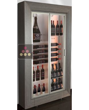 Freestanding wine display cabinet - Home - Flat frame - Mixed equipment - 36cm deep CALICE DESIGN