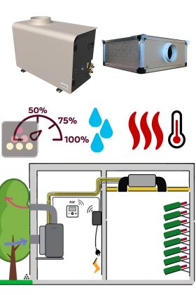Air conditioner for wine cellar - Ductable evaporator - 2370W - Cooling, Heating and Humidifying