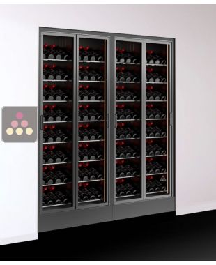 Built-in combination of two wine display cabinets - Pro - Inclined display - FIT frame CALICE DESIGN