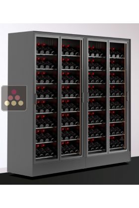 Combination of two wine display cabinets - Pro - Inclined display - FIT frame