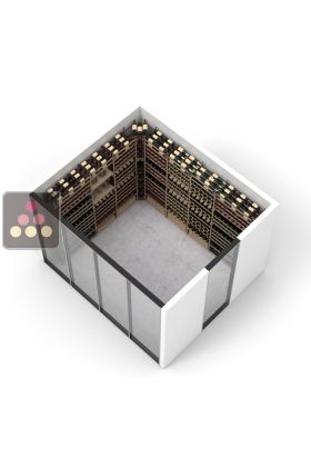 Wood and metal cellar rack for 778 bottles - Specific manufacturing - Essentiel Wood