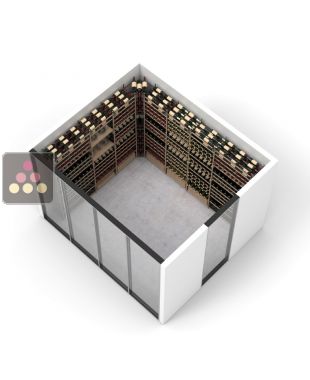 Wood and metal cellar rack for 778 bottles - Specific manufacturing - Essentiel Wood ARCHITECTURE INTERIEURE DU VIN