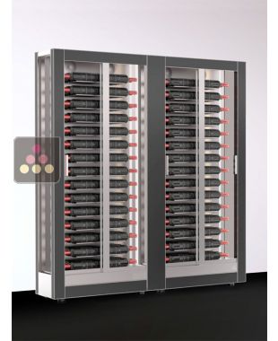 Combination of 2 wine display cabinets - Home - 3 glazed sides - Interchangeable cover - 38cm deep CALICE DESIGN