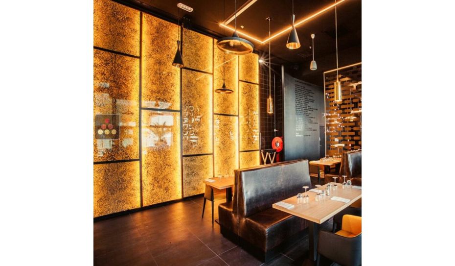 Set of 3 decorative synthetic glass panels - Copper Pépites Inclusions