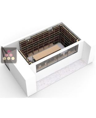 Wood and metal cellar rack for 3350 bottles - Specific manufacturing - Essentiel Wood ARCHITECTURE INTERIEURE DU VIN