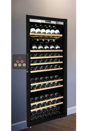 Built-in single temperature wine ageing or service cabinet - Inclined/sliding shelves - Full glass door