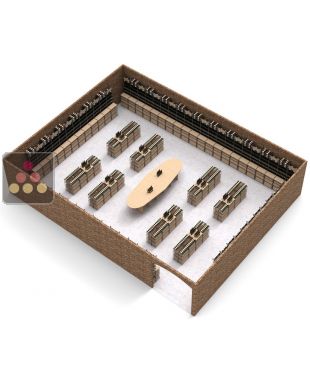 Wood and metal cellar rack for 14454 bottles - Specific manufacturing - Essentiel System ARCHITECTURE INTERIEURE DU VIN