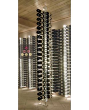 Bottle-holder column with ground/ceiling fixation - Height 240cm - Depth 1 bottle - Optional LED lighting SOBRIO