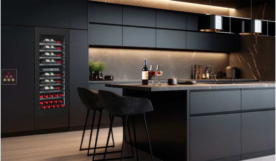 Dual temperature built in self ventilated wine service cabinet - Push/Pull opening