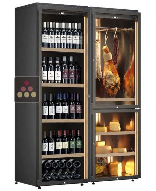Combination of a wine cabinet and a cured meat and cheese cabinet - Standing bottles CALICE