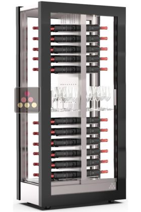 Wine display cabinet - Pro - 4 glazed sides - Mixed shelves