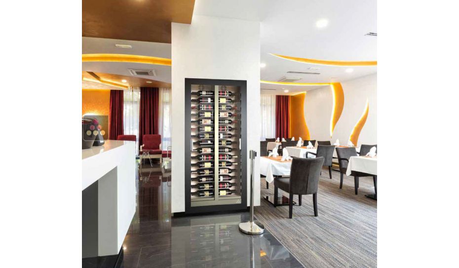 Built-in wine display cabinet - Home - Flat frame -  Horizontal bottles - 38cm deep