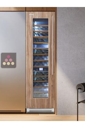 Built-in 2 temperature wine service and ageing cabinet with integrated front panel