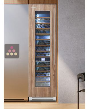 Built-in 2 temperature wine service and ageing cabinet with integrated front panel FHIABA