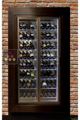 Built-in wine display cabinets for 2 facings - Wall crossing - Home - Flat frame - Inclined bottles