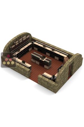 Wood and metal cellar rack for 4231 bottles - Specific manufacturing - Essentiel System