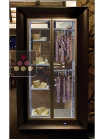 Refrigerated cheese and delicatessen cabinet for storage or service in an island unit CALICE DESIGN