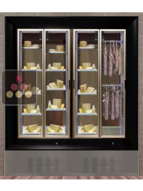 Combination of two modular built in cheese and delicatessen cabinets on iron stand CALICE DESIGN