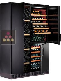 Built-in combination of 3 single-temperature wine cabinets for ageing or service CALICE