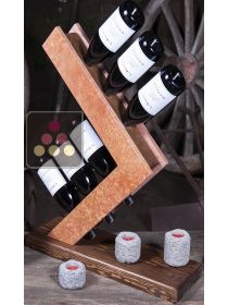 Stone and wood table bottle display unit IT'S STONE