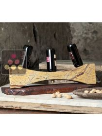 Stone and wood table bottle display unit IT'S STONE